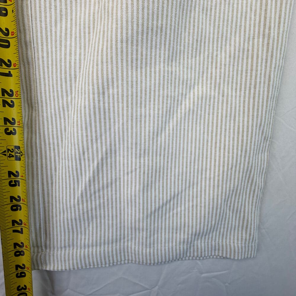 NWT Brass & Roe Wide Leg Pants Womens Size S Tan White Striped Drawstring $52 - Picture 8 of 9